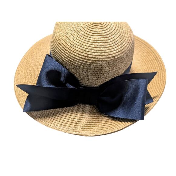 Toucan Collection New York Navy Bow Women\'s One Size Straw Sun Hat main image 9